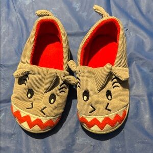 Cute Gray and Red Baby Shoes with Fun Face Design